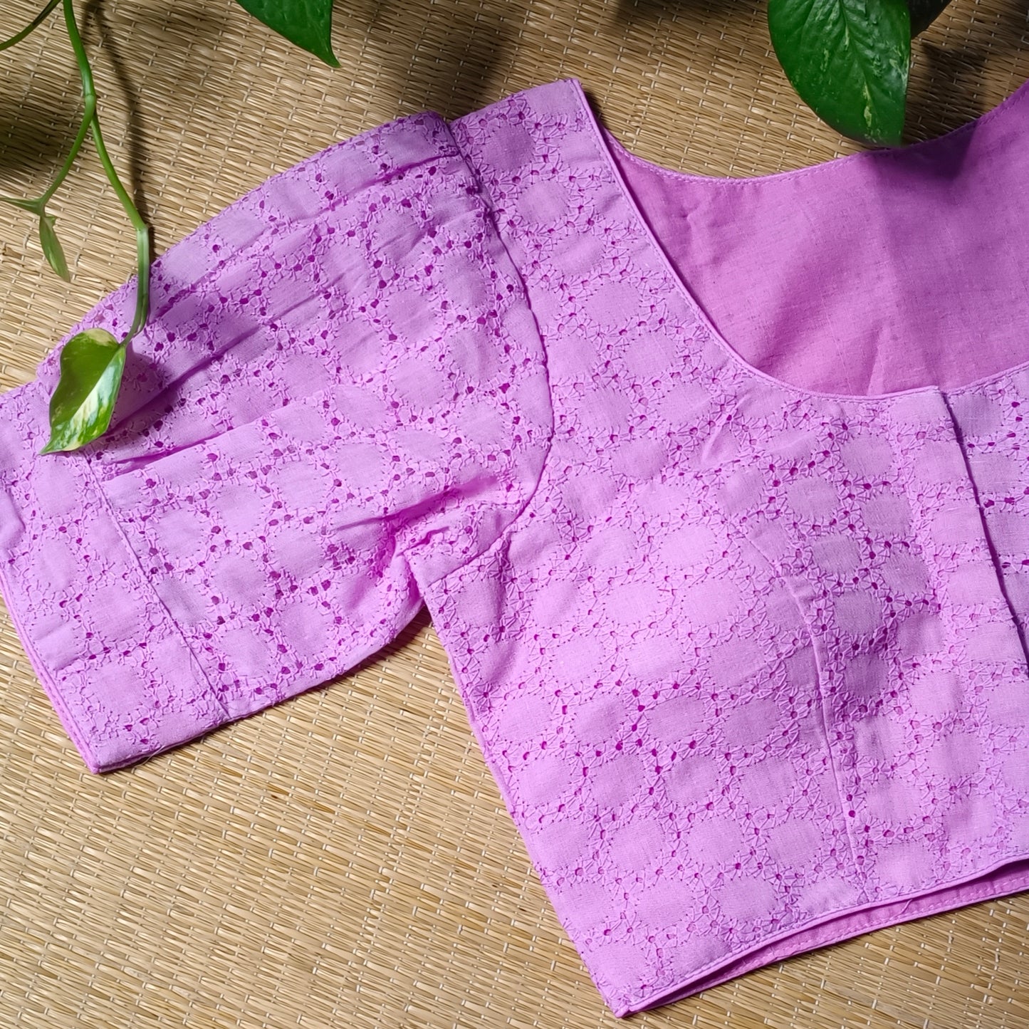 Lavender Hakoba Cotton Blouse