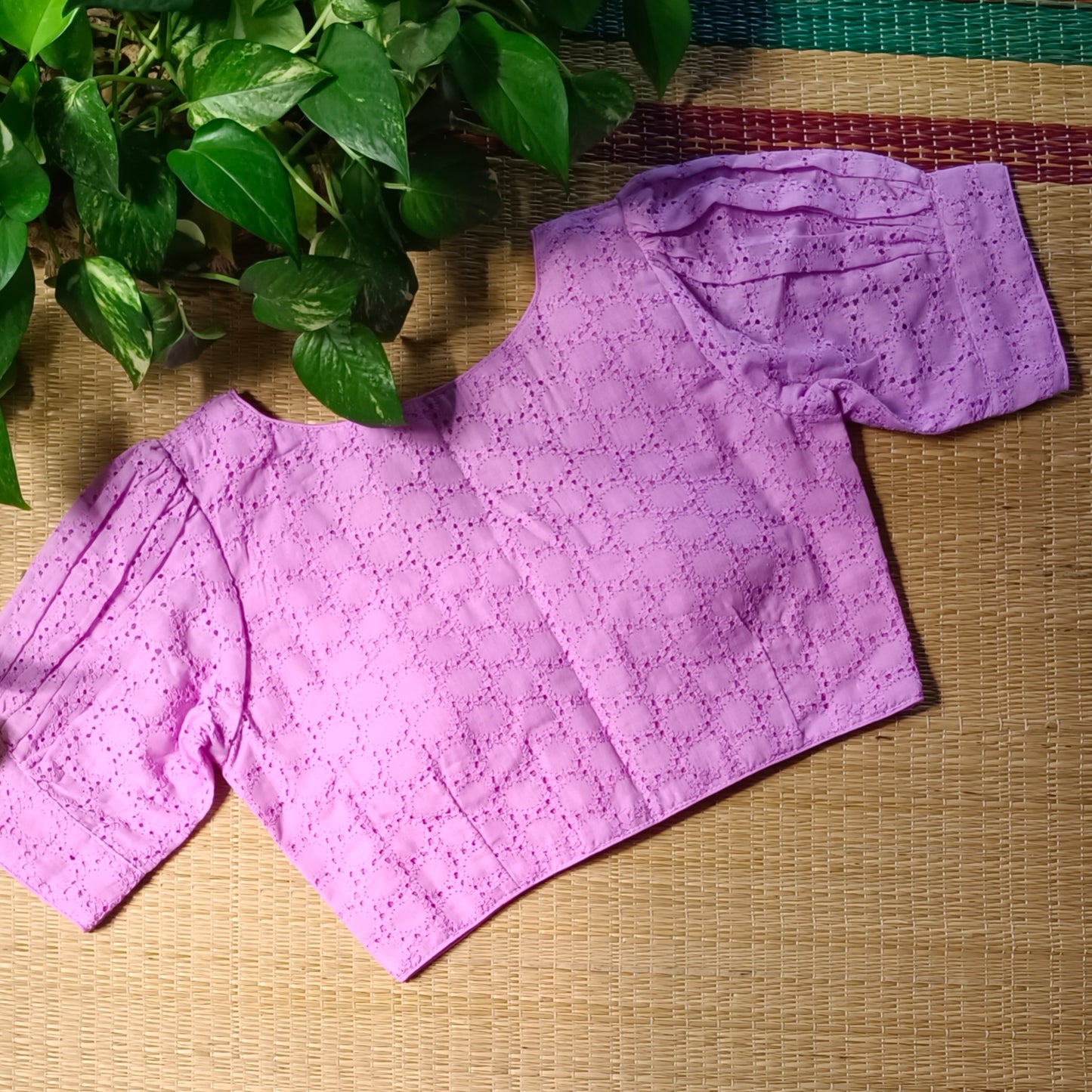 Lavender Hakoba Cotton Blouse