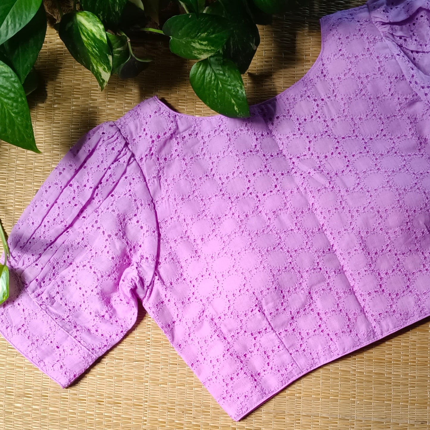 Lavender Hakoba Cotton Blouse