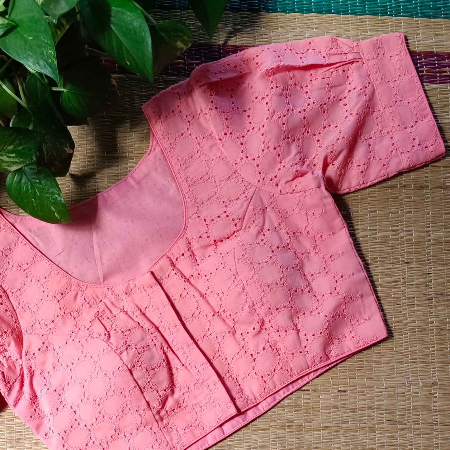 Peach Hakoba Cotton Blouse