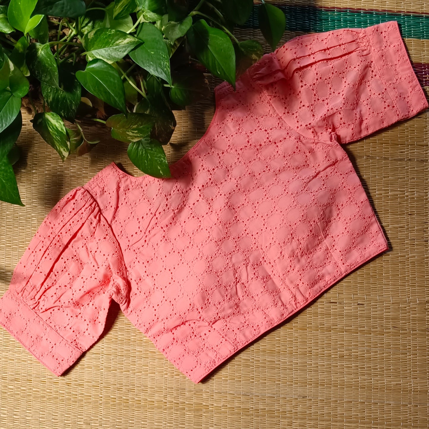 Peach Hakoba Cotton Blouse