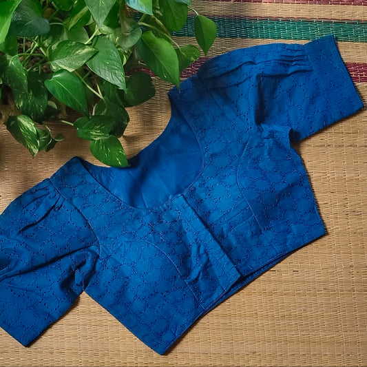 Dark Blue Hakoba Cotton Blouse