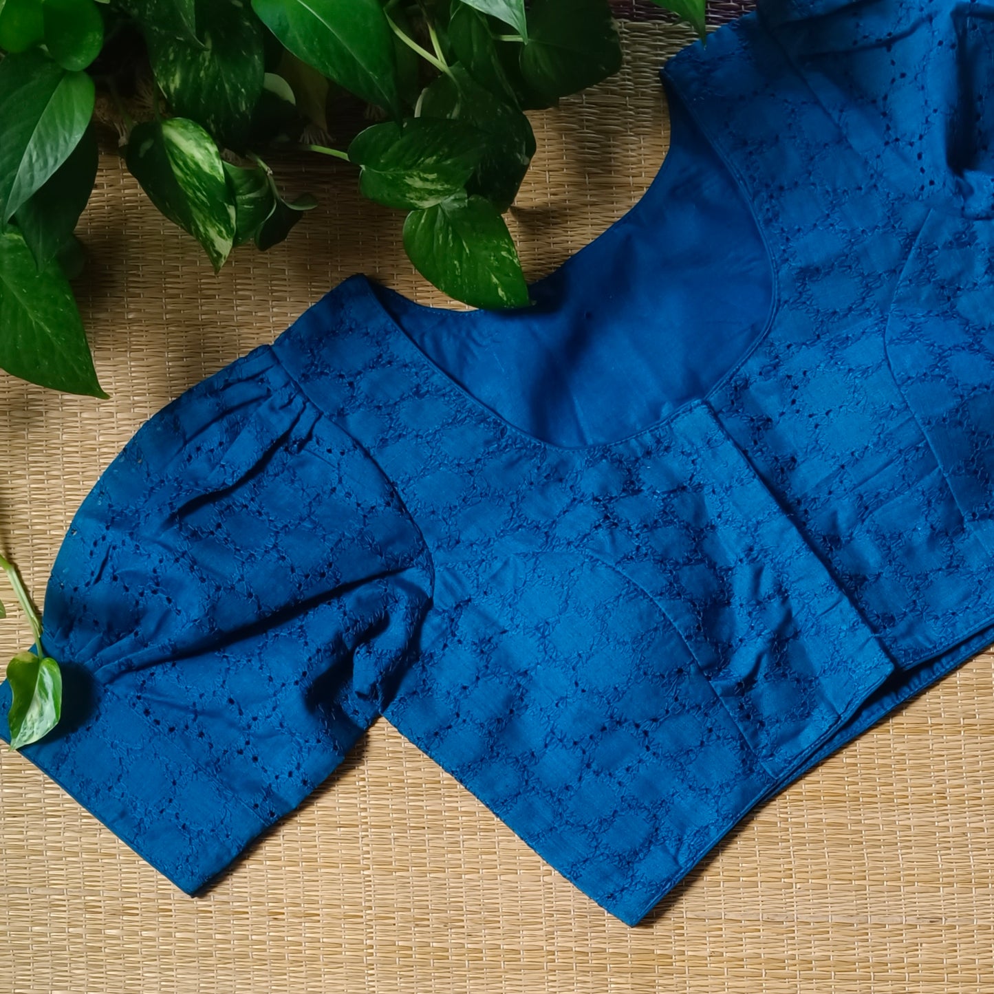 Dark Blue Hakoba Cotton Blouse