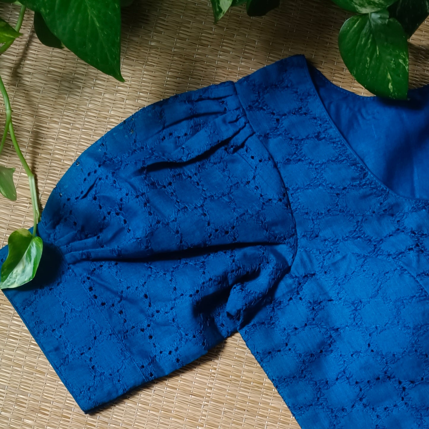 Dark Blue Hakoba Cotton Blouse