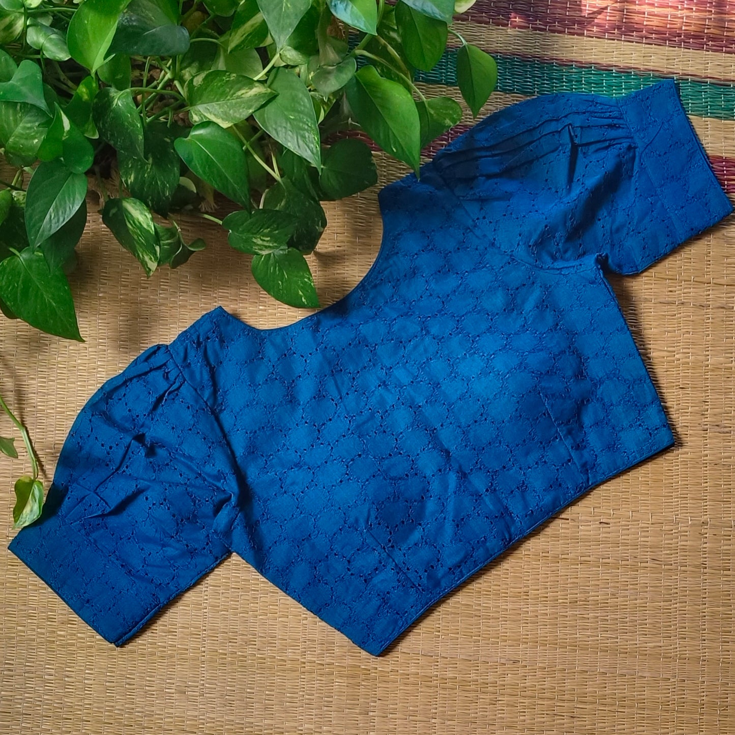 Dark Blue Hakoba Cotton Blouse