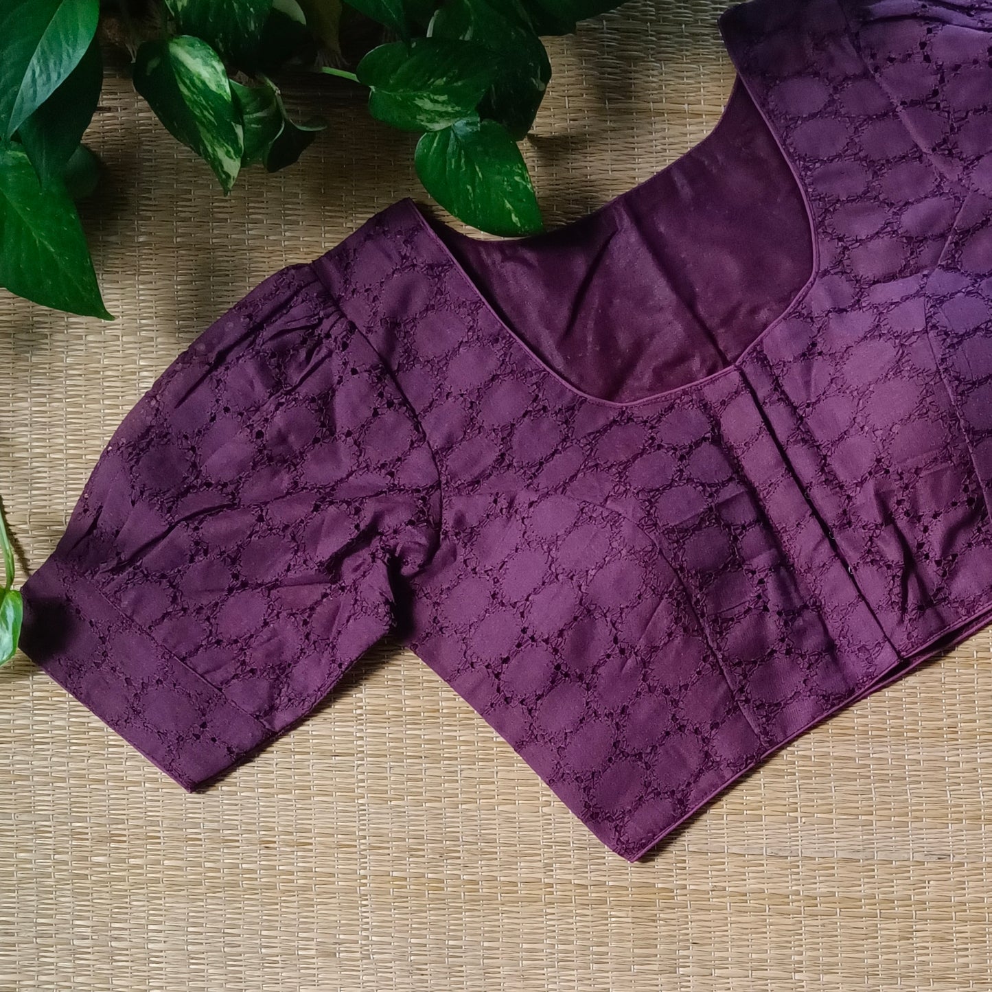 Light Brown Hakoba Cotton Blouse