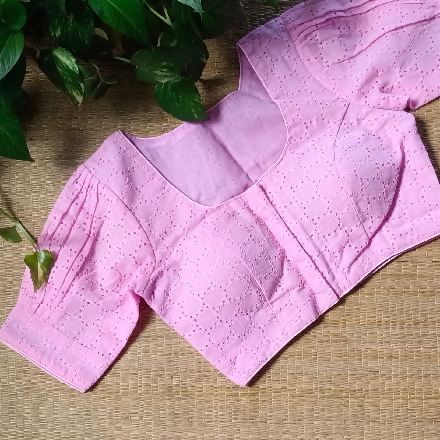 Baby Pink Hakoba Cotton Blouse