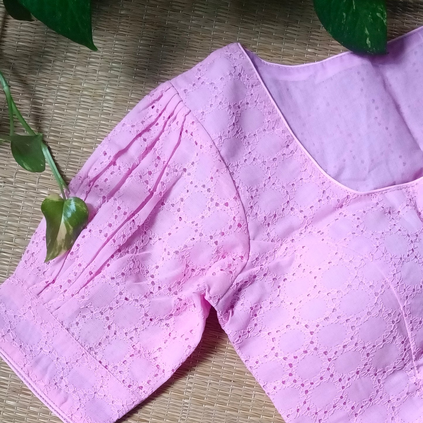 Baby Pink Hakoba Cotton Blouse