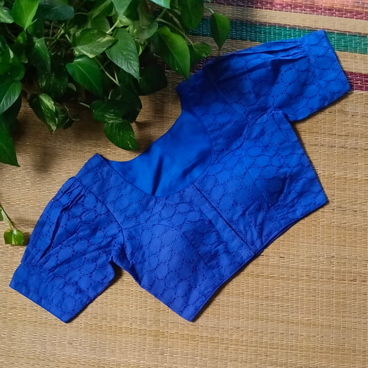 Royal Blue Hakoba Cotton Blouse