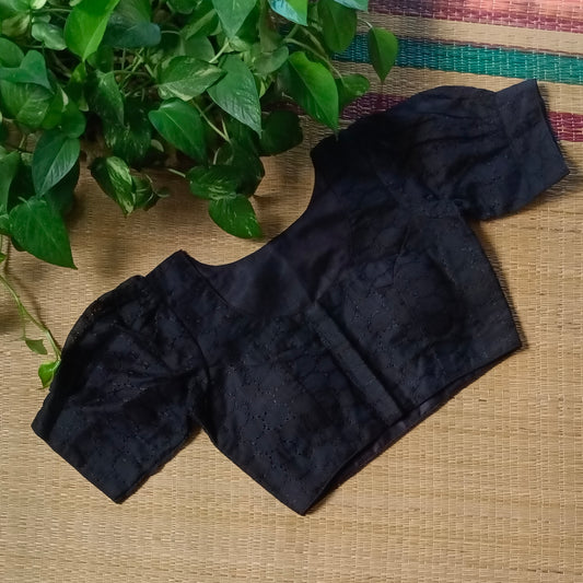 Black Hakoba Cotton Blouse