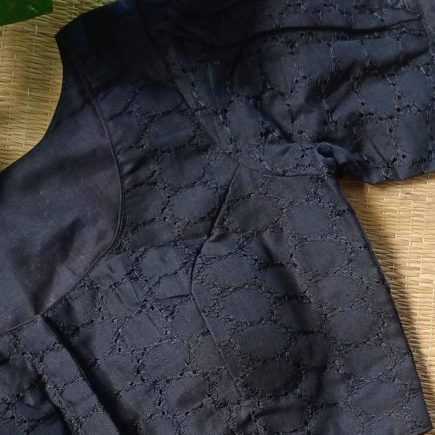 Black Hakoba Cotton Blouse