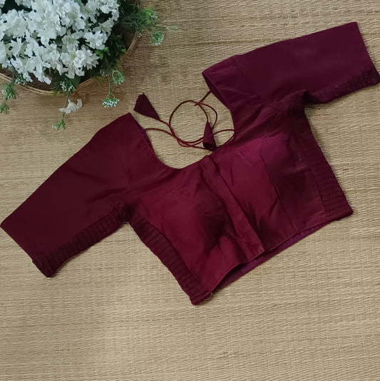 Classic mooronish brown plain flexi fit blouse