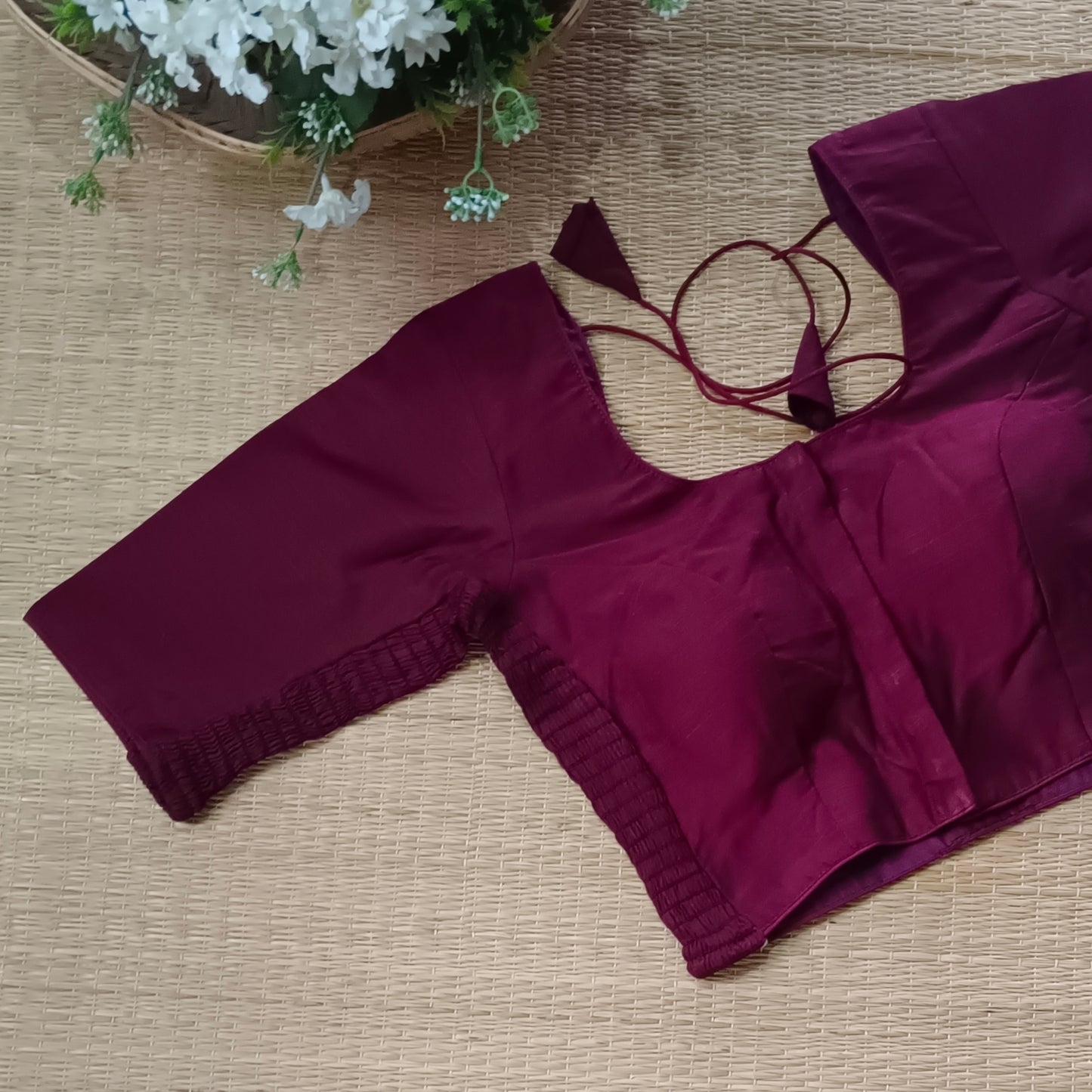 Classic mooronish brown plain flexi fit blouse