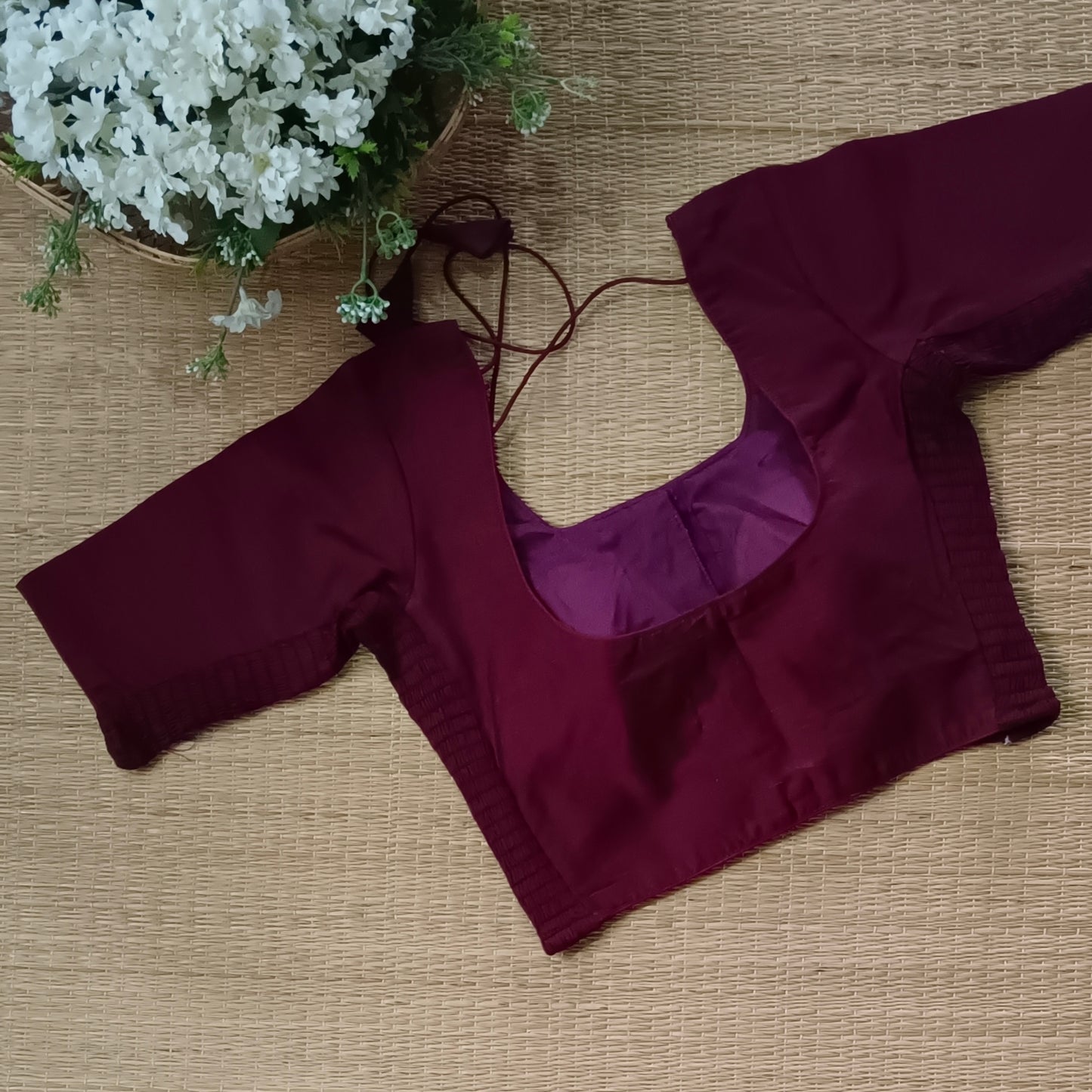 Classic mooronish brown plain flexi fit blouse
