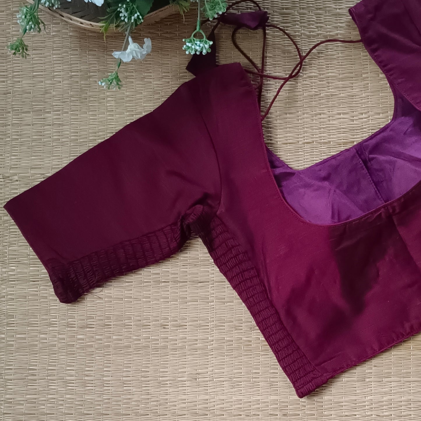Classic mooronish brown plain flexi fit blouse
