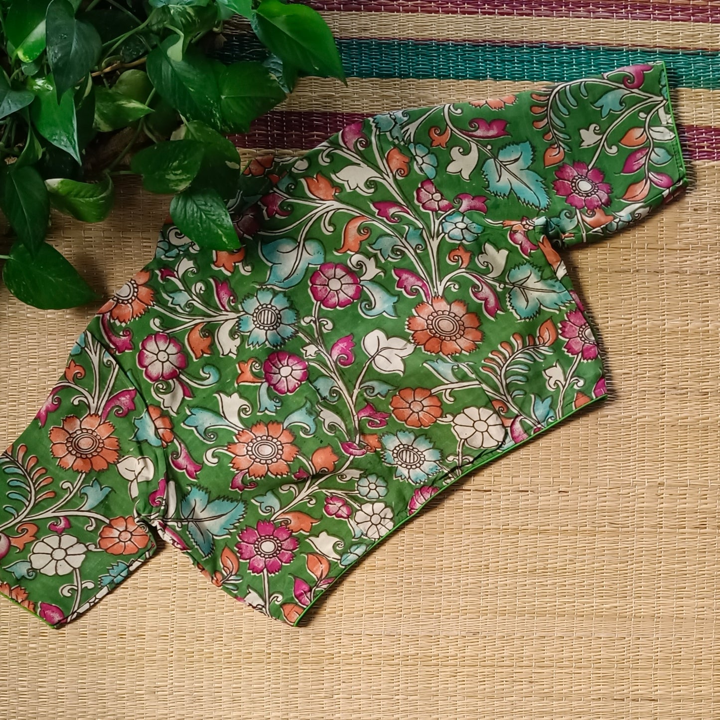 Light Green Kalamkari Cotton Blouse