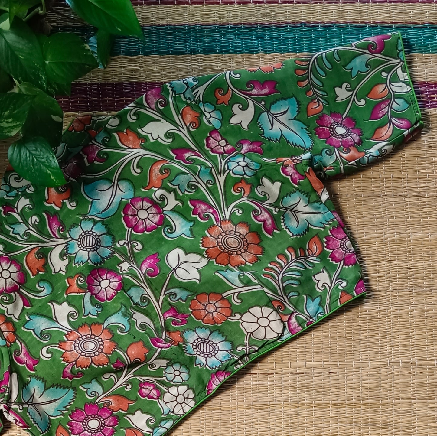 Light Green Kalamkari Cotton Blouse