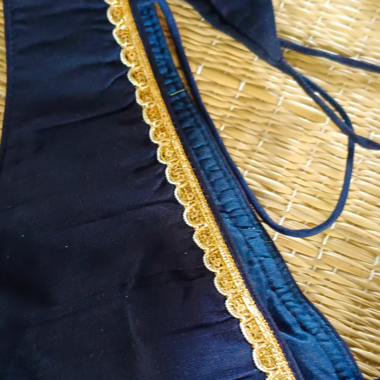 Navy Blue Flexifit Sleeveless Blouse with Lace (attachable sleeves)
