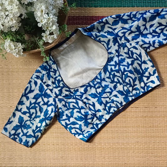 Indigo Kalamkari Cotton  Blouse