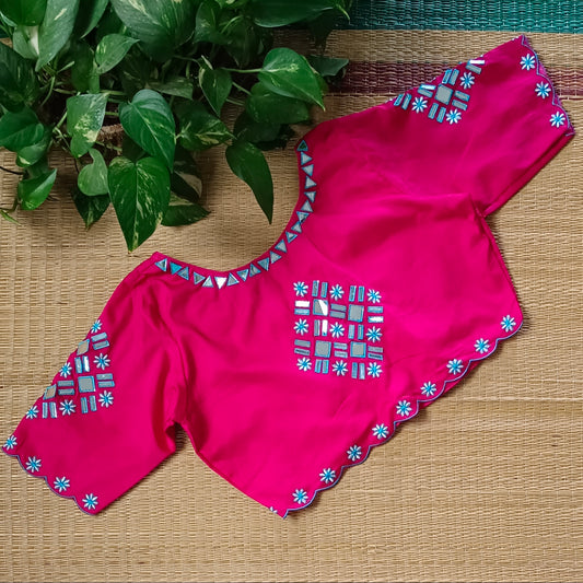 Rani Pink Mirrorwork Blouse