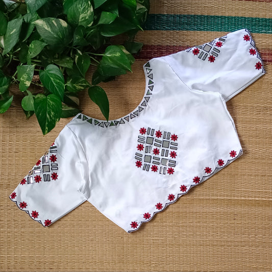 White Mirrorwork Blouse