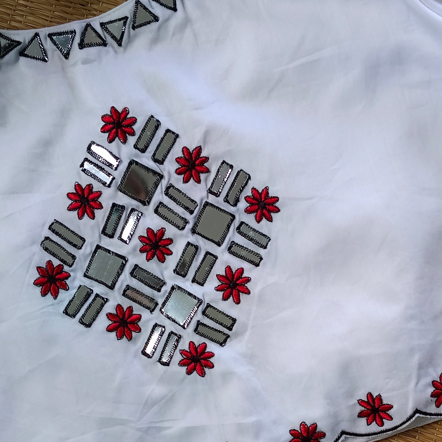 White Mirrorwork Blouse