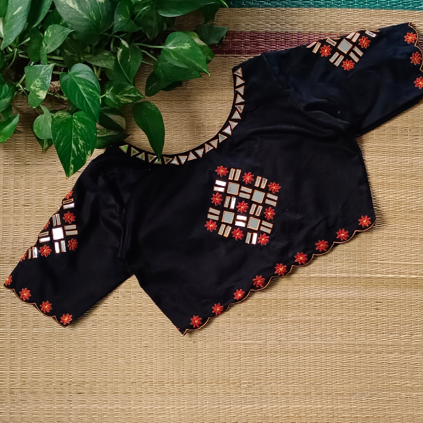 Black Mirrorwork Blouse