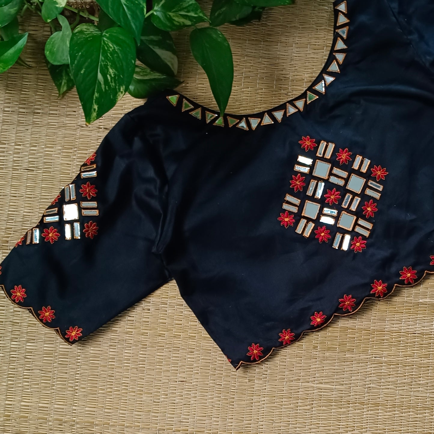 Black Mirrorwork Blouse