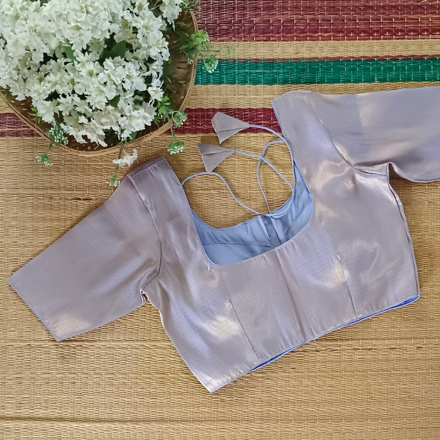 Classic Lilac Brocade Blouse(assorted)