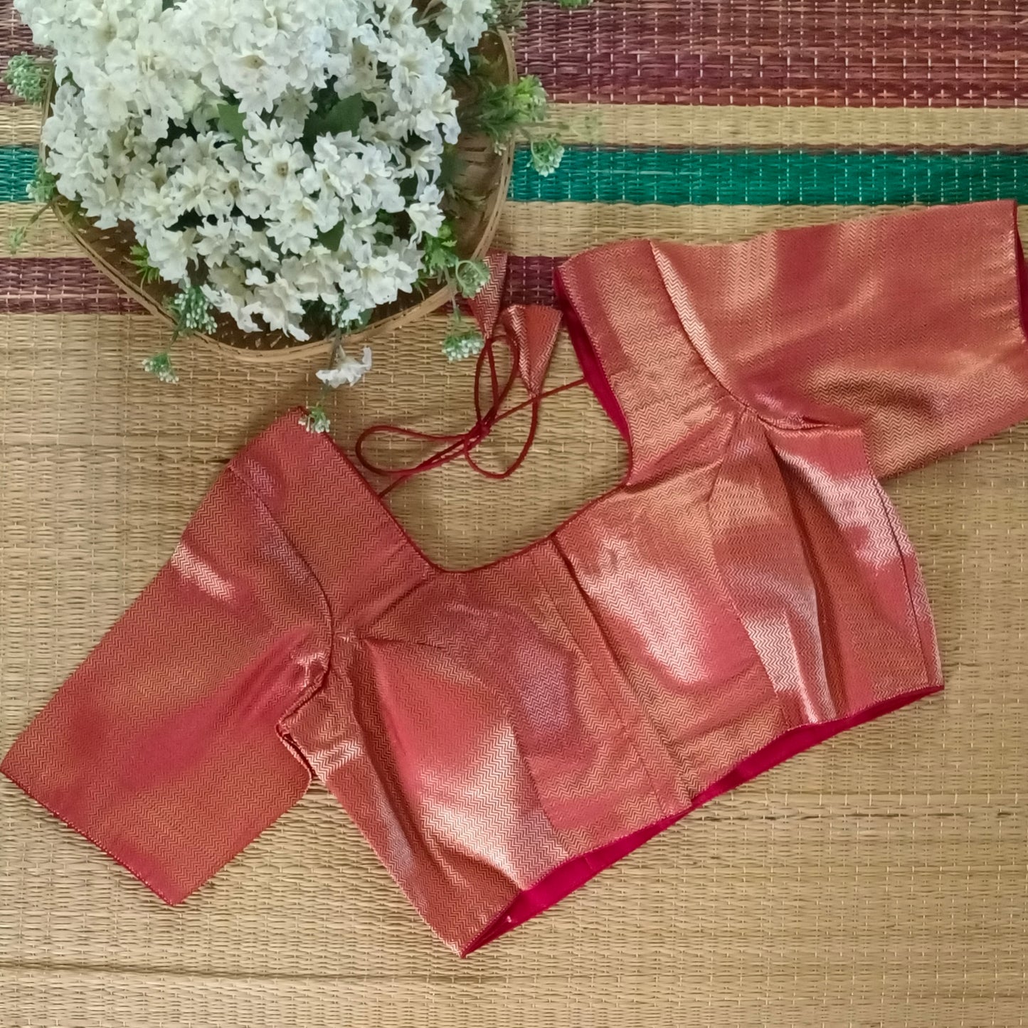 Classic Dark Red Brocade Blouse( assorted)