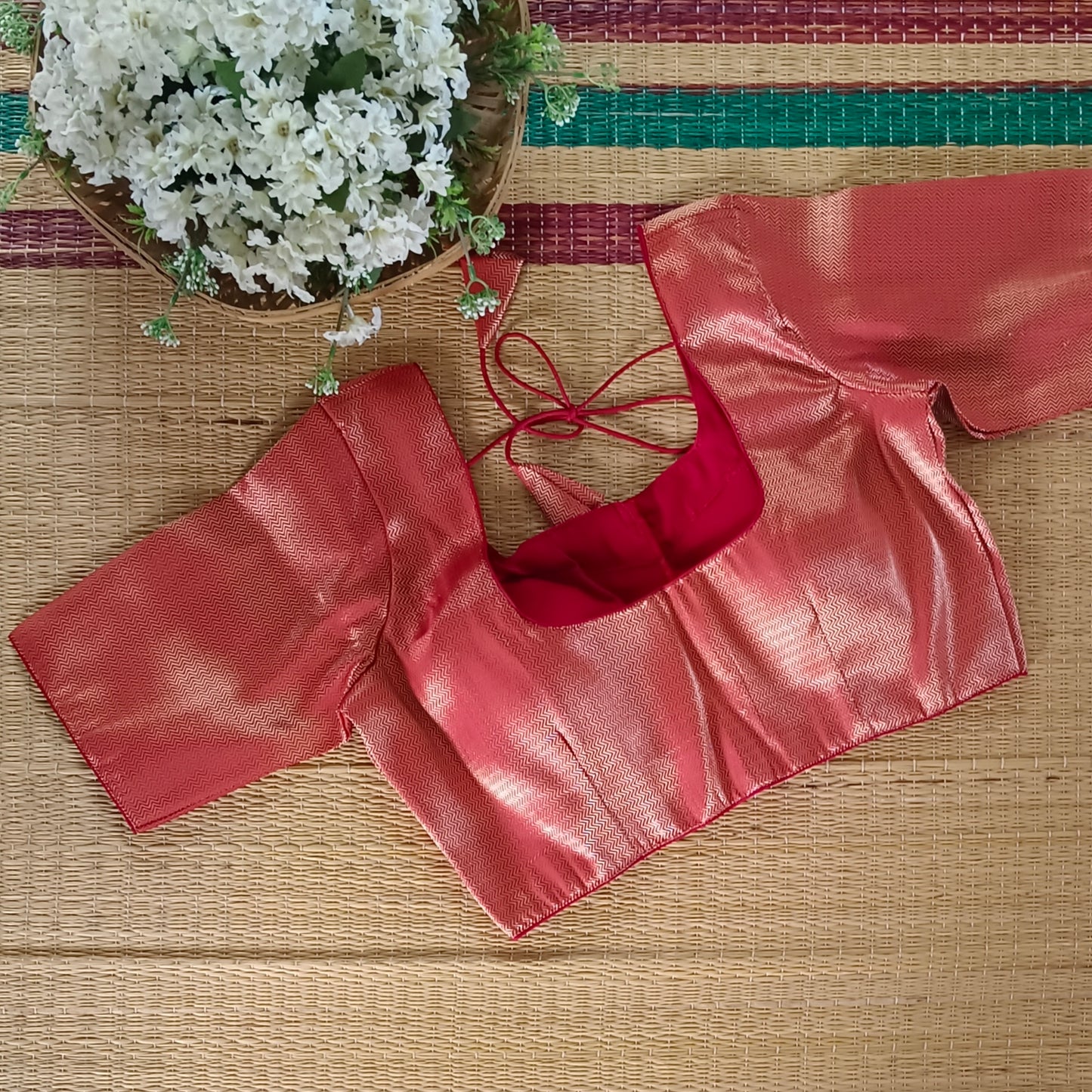 Classic Dark Red Brocade Blouse( assorted)