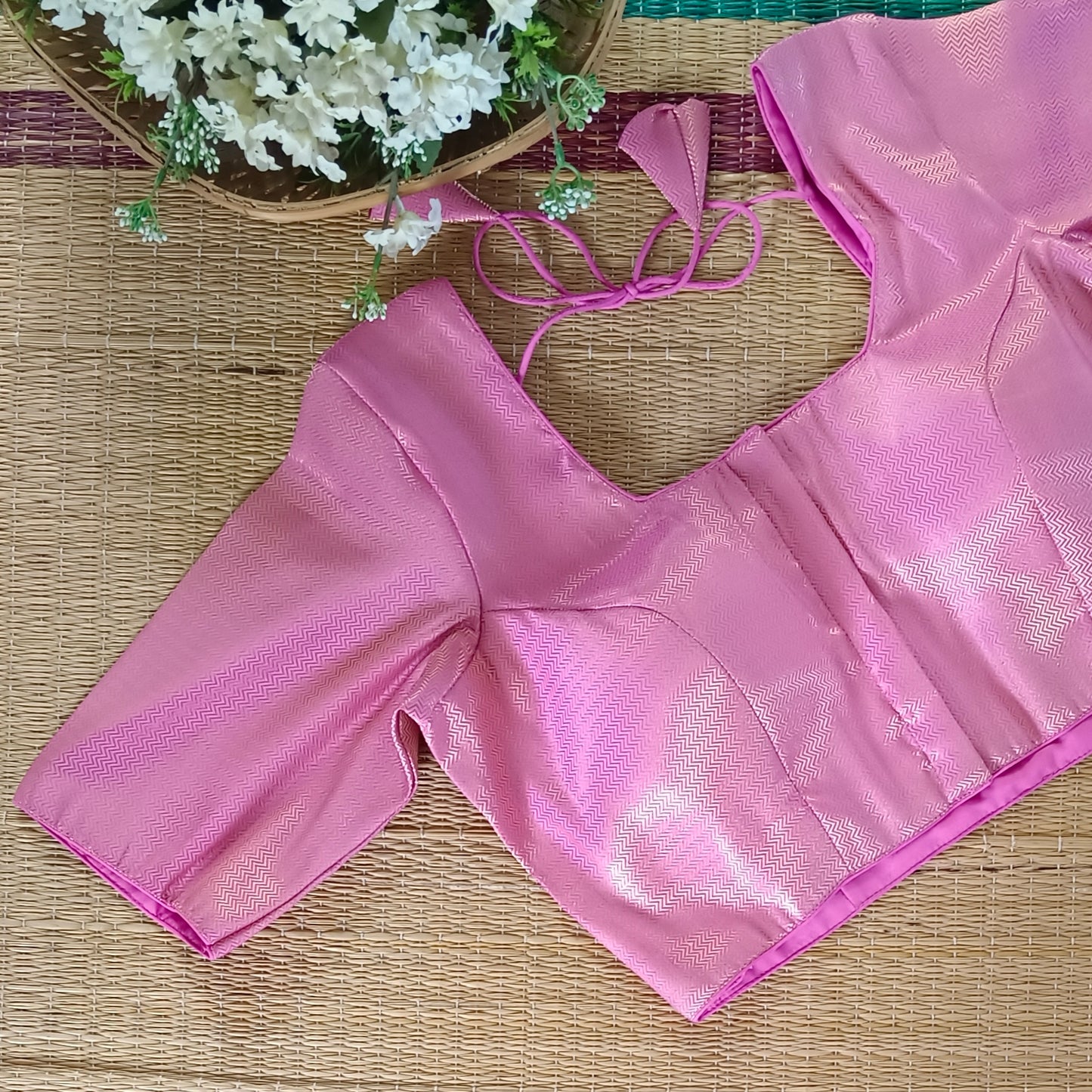 Classic Pink Brocade Blouse( assorted)