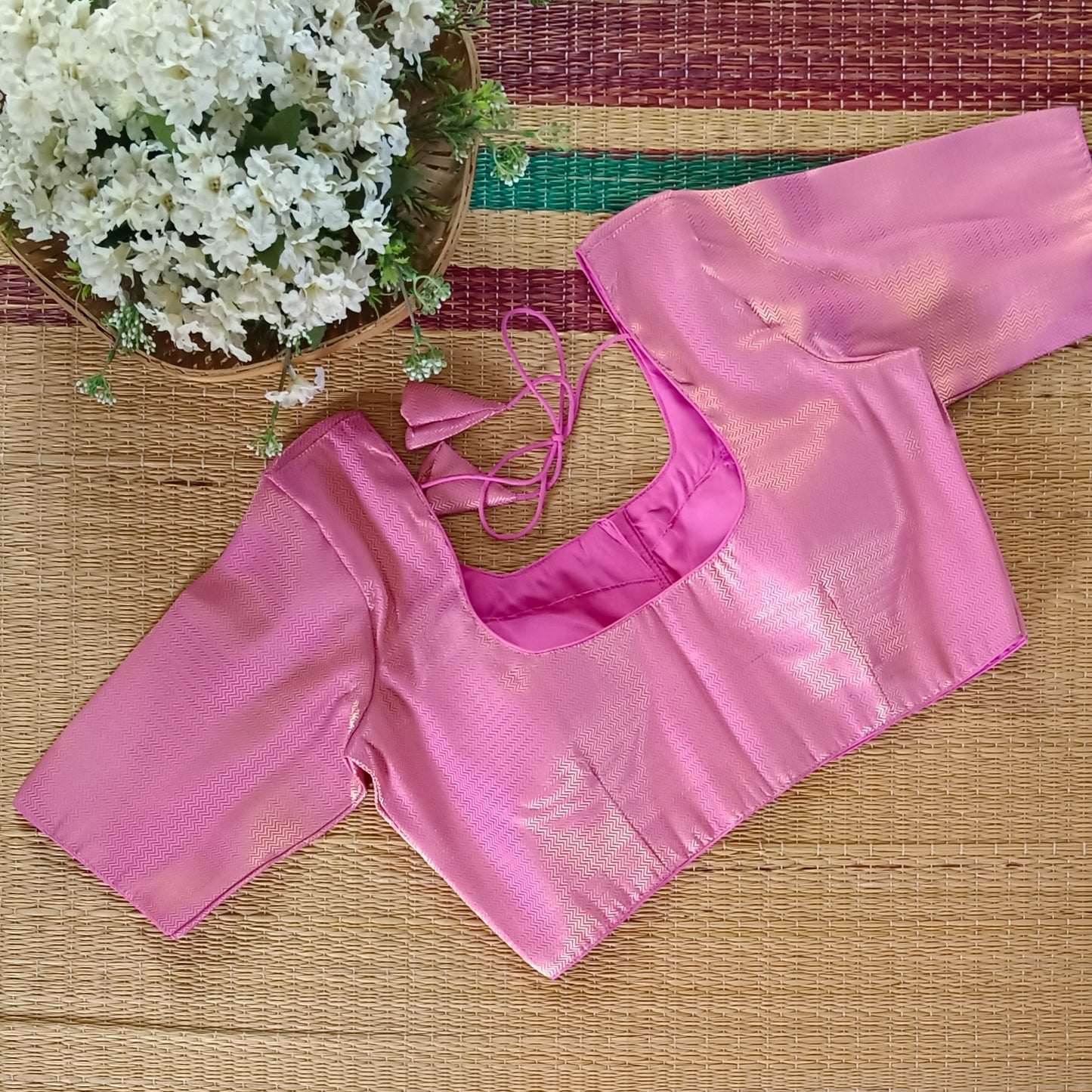 Classic Pink Brocade Blouse( assorted)