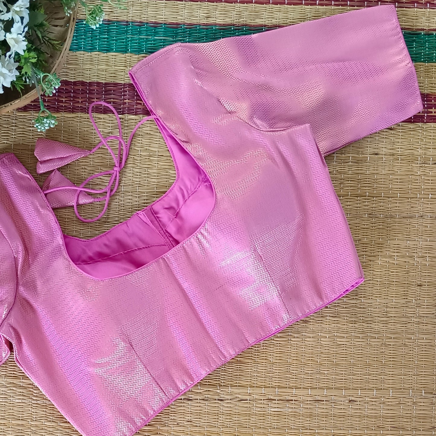 Classic Pink Brocade Blouse( assorted)