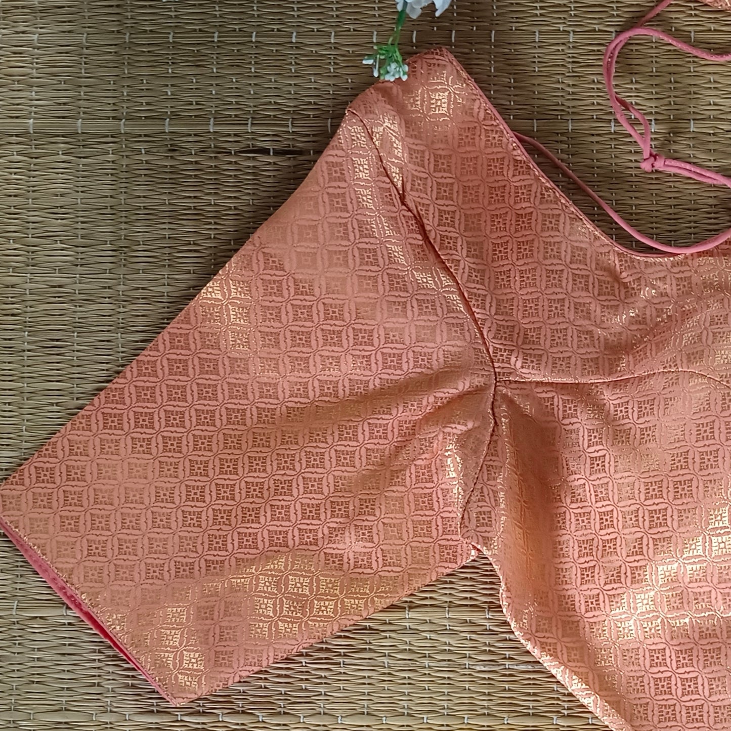 Classic Pastel Orange Brocade Blouse( assorted)