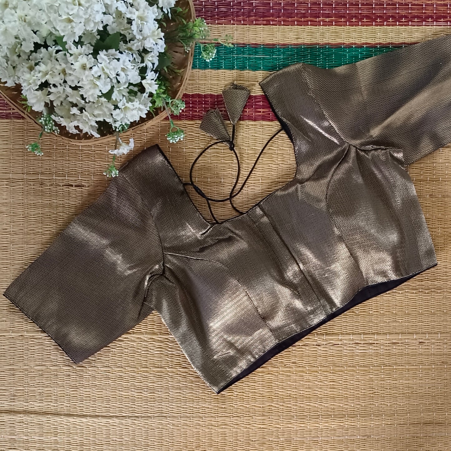 Classic Black Brocade Blouse(assorted)