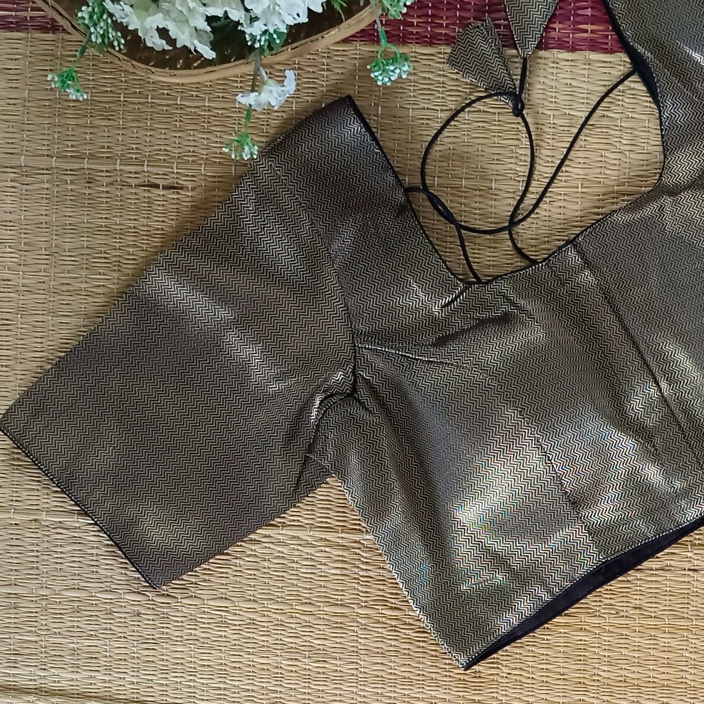 Classic Black Brocade Blouse(assorted)