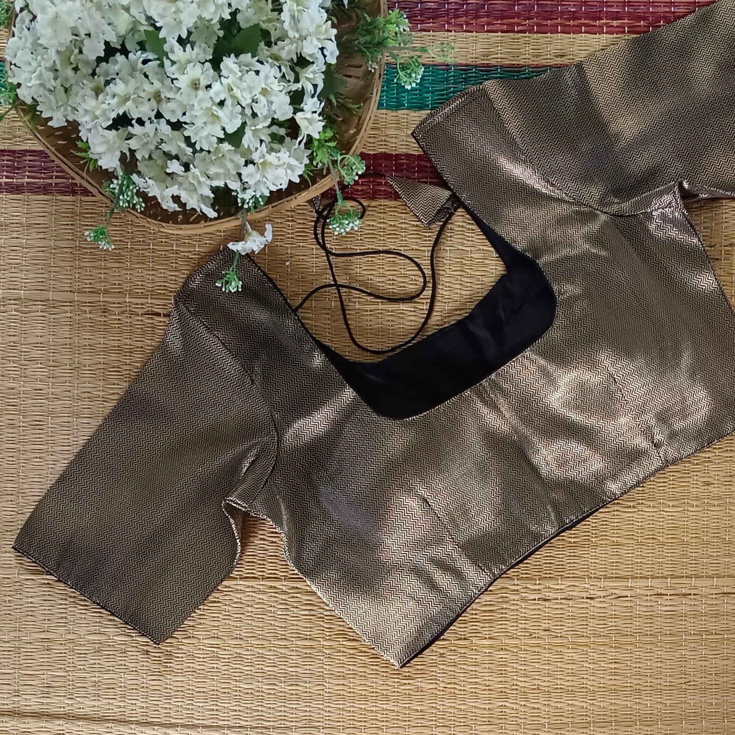Classic Black Brocade Blouse(assorted)