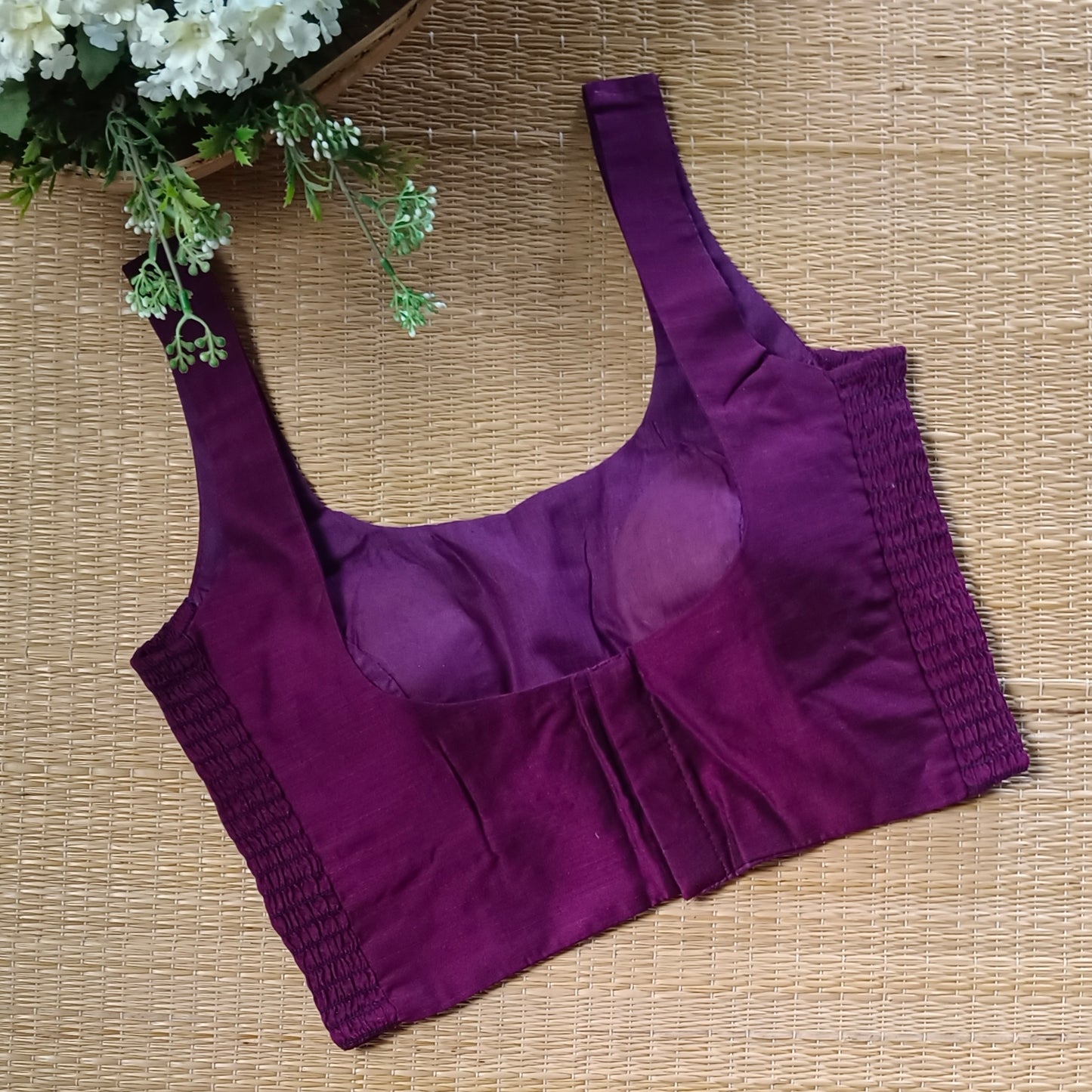 Wine plain flexifit U neck blouse
