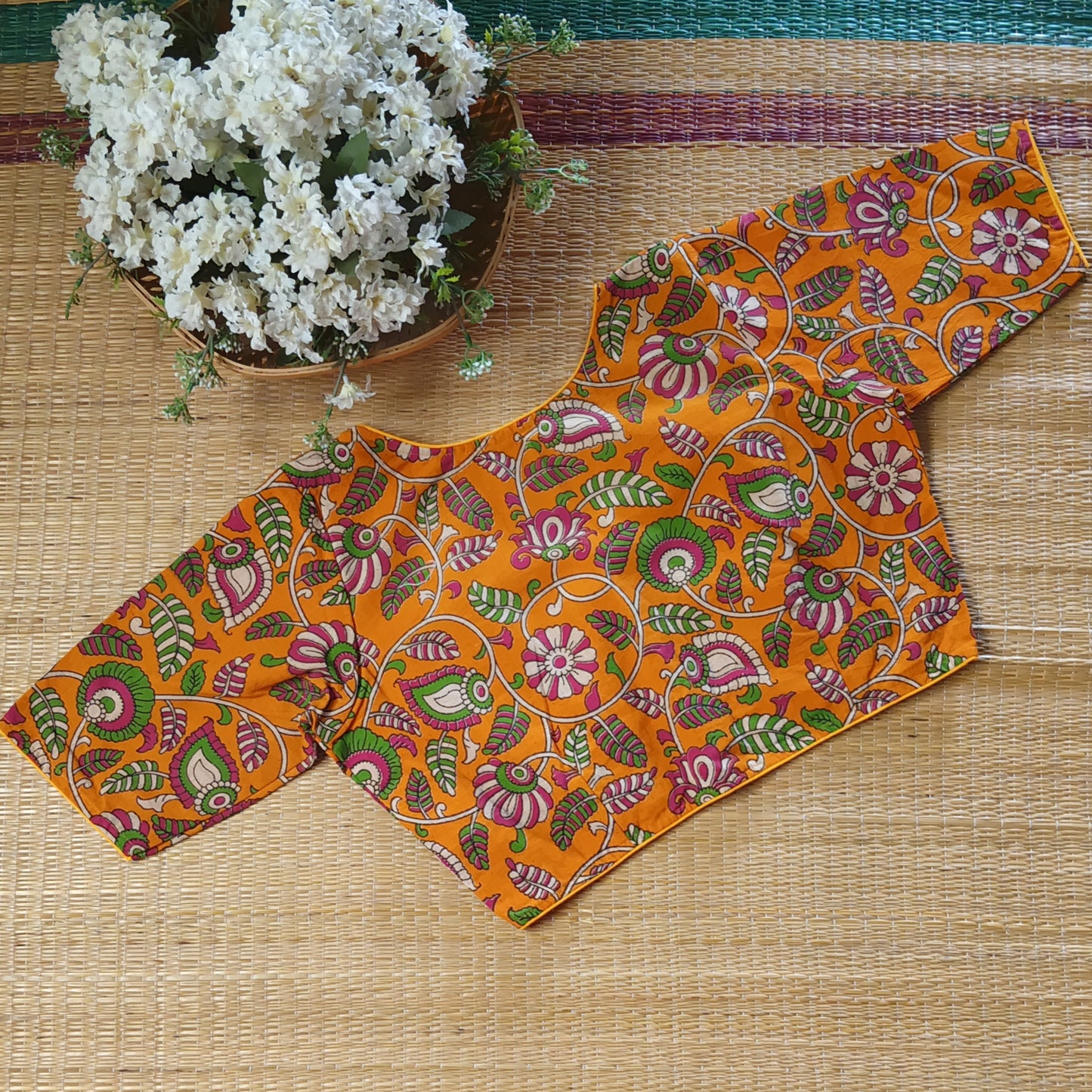 Yellow Kalamkari Cotton Blouse