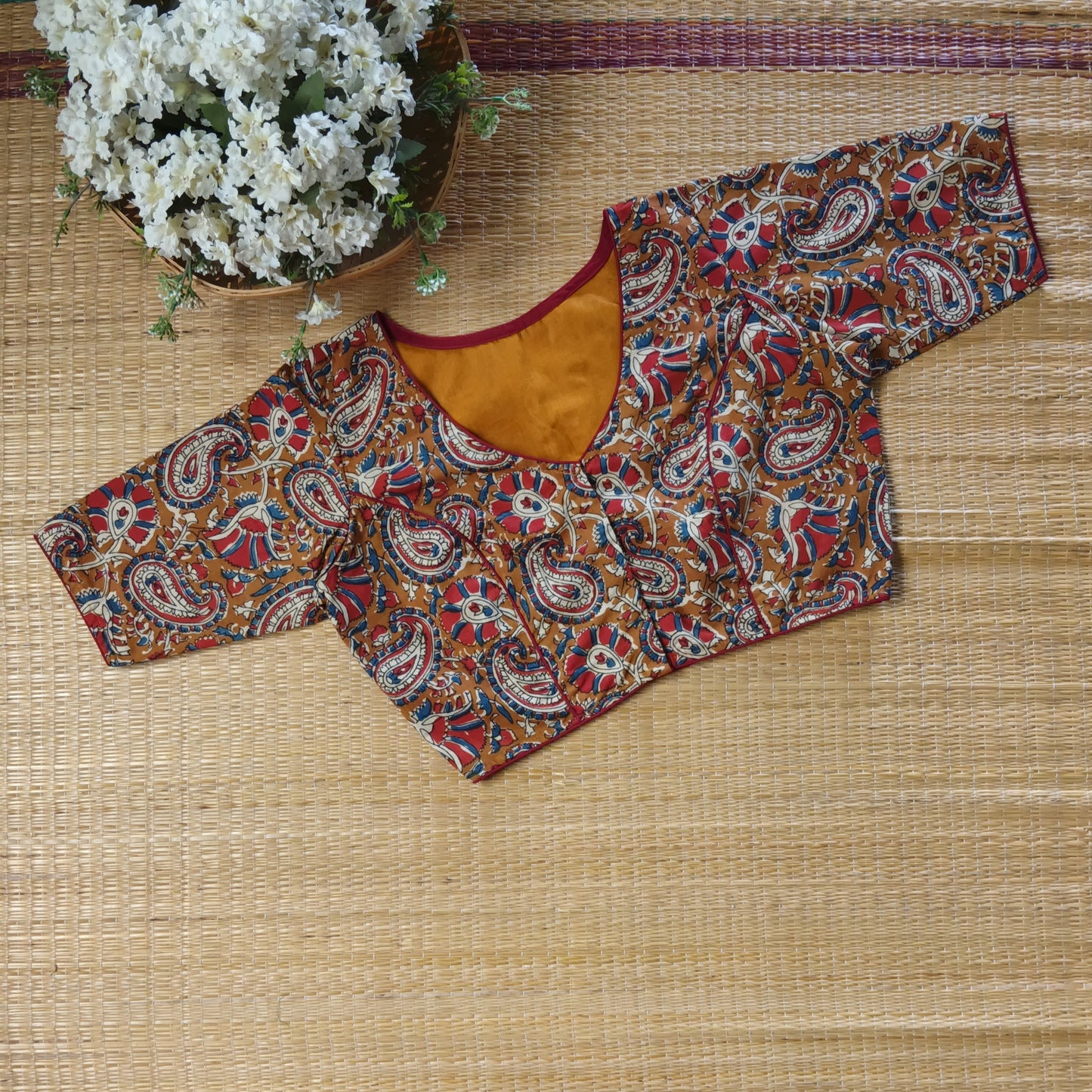 Light brown Kalamkari Cotton Blouse
