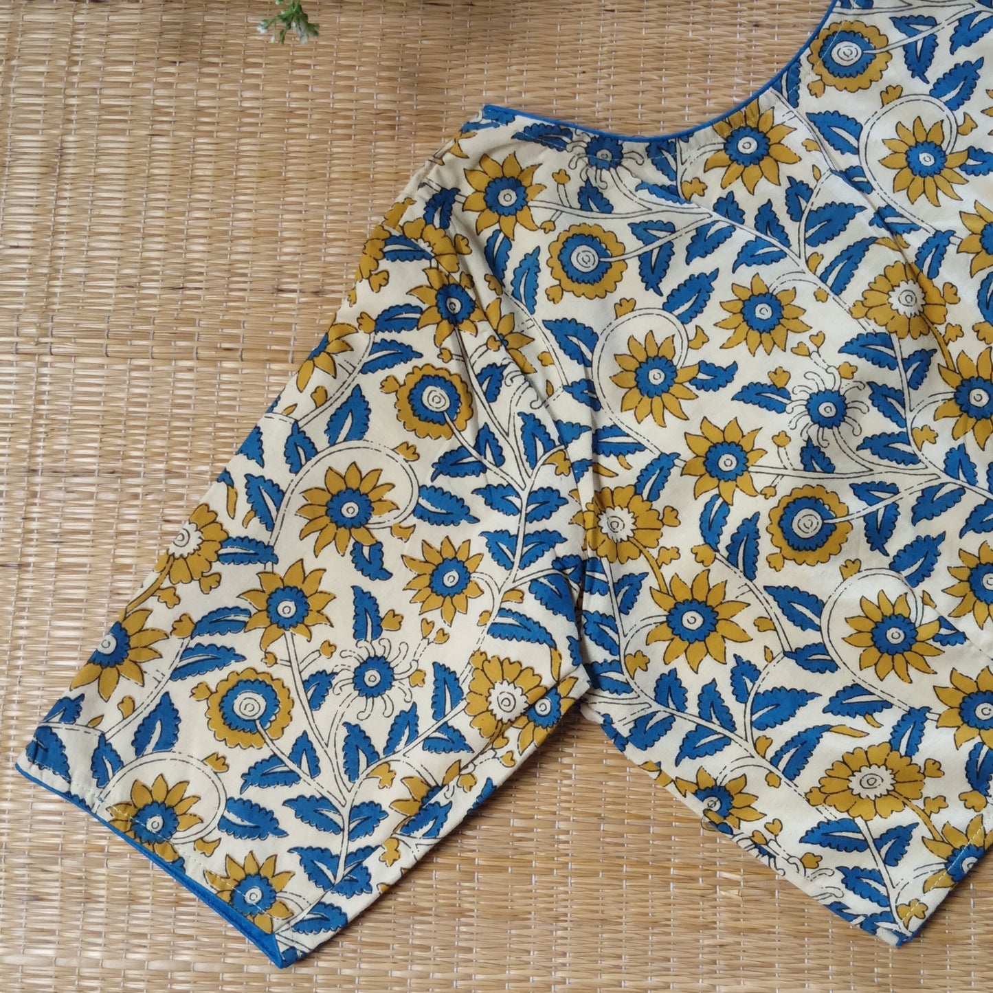 Light Yellow Kalamkari Cotton Blouse