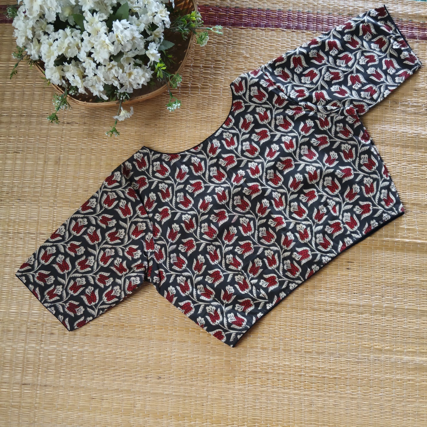 Black Kalamkari Cotton Blouse