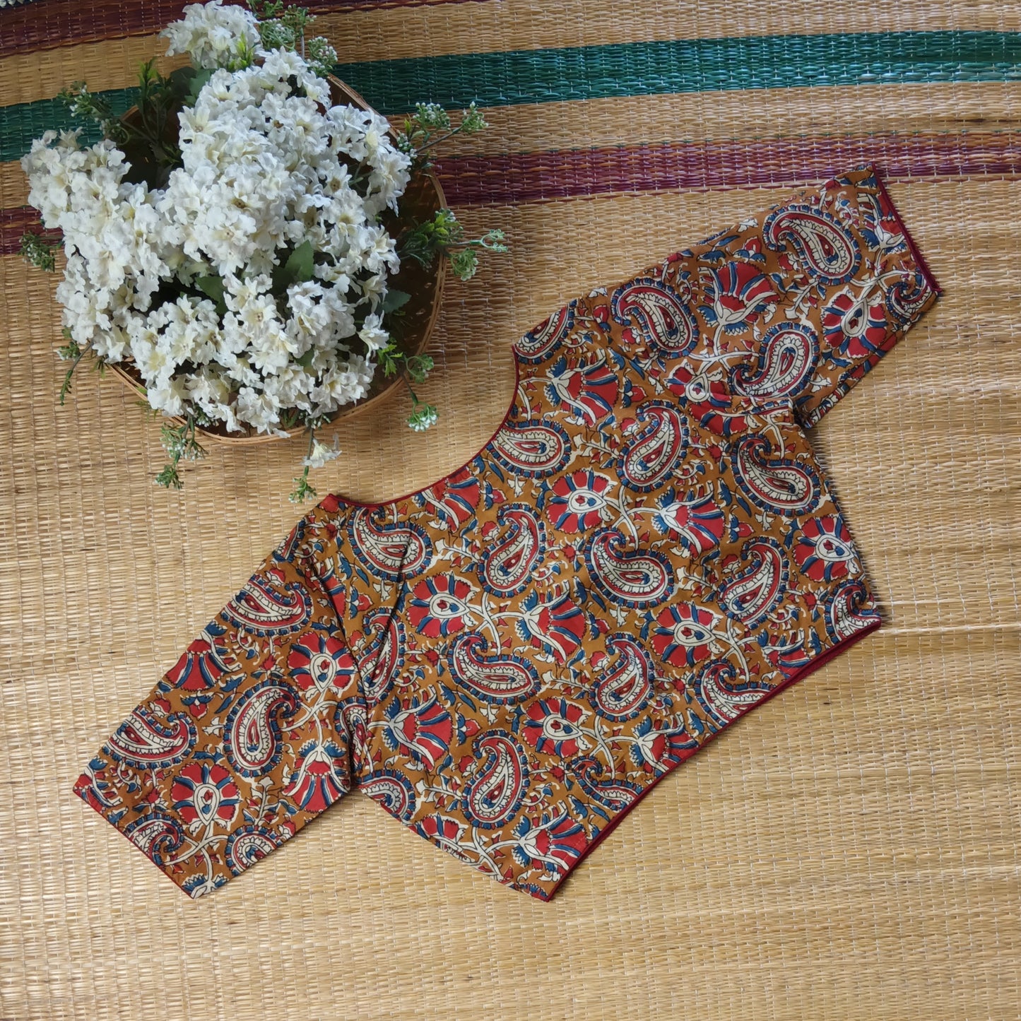 Light brown Kalamkari Cotton Blouse