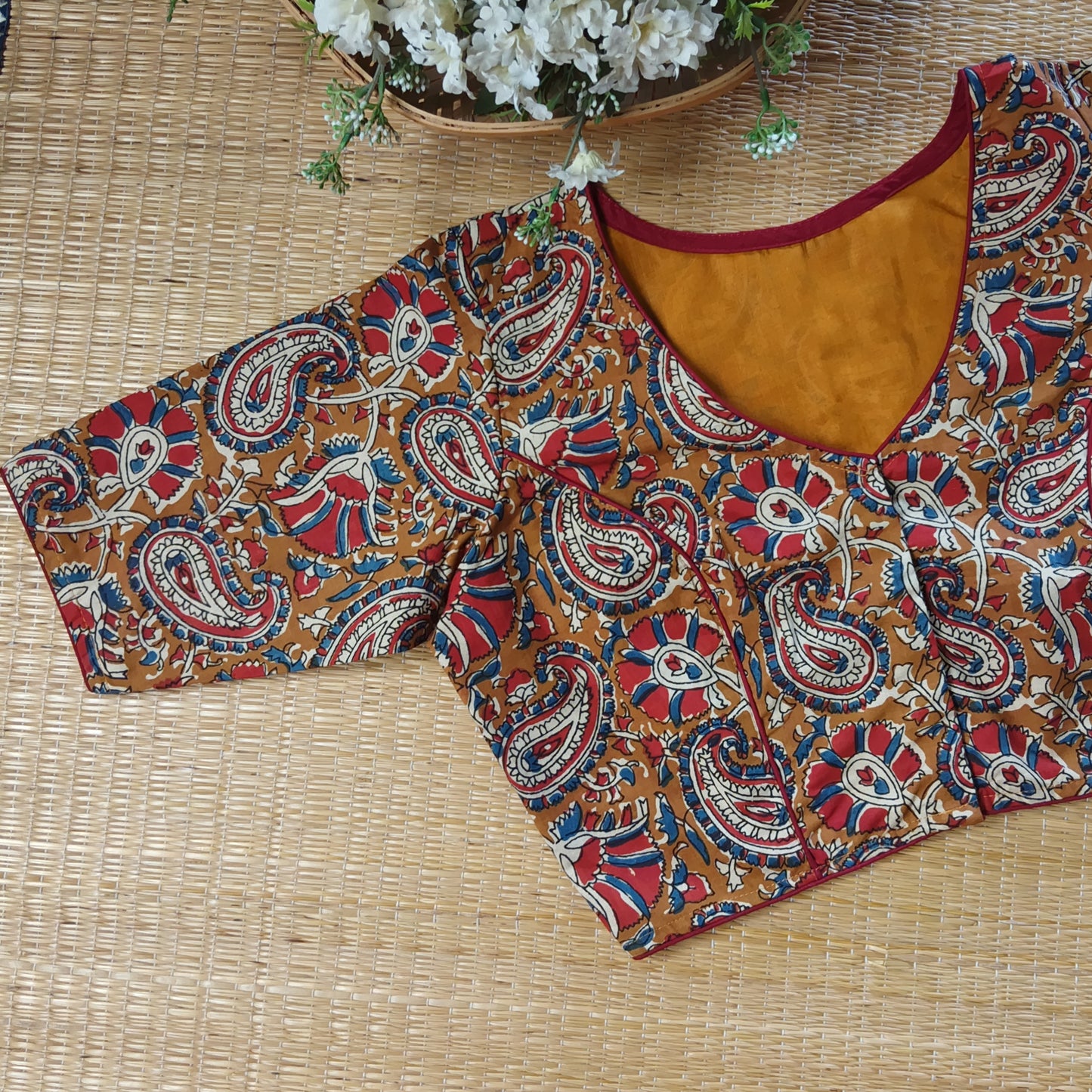 Light brown Kalamkari Cotton Blouse