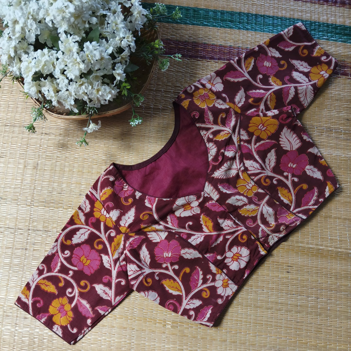 Maroon 3 Kalamkari Cotton Blouse