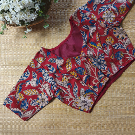 Maroon 1 Kalamkari Cotton Blouse