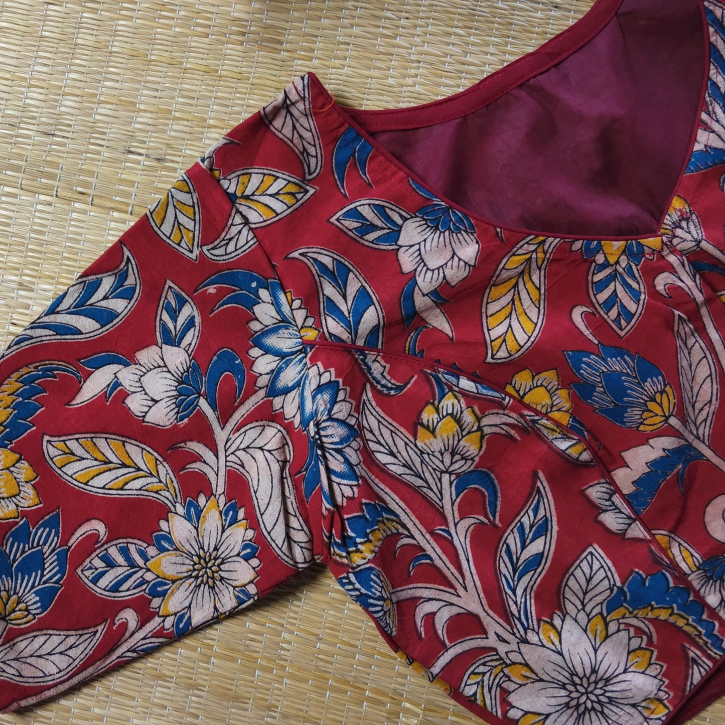 Maroon 1 Kalamkari Cotton Blouse