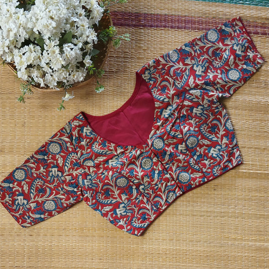 Maroon 2 Kalamkari Cotton Blouse