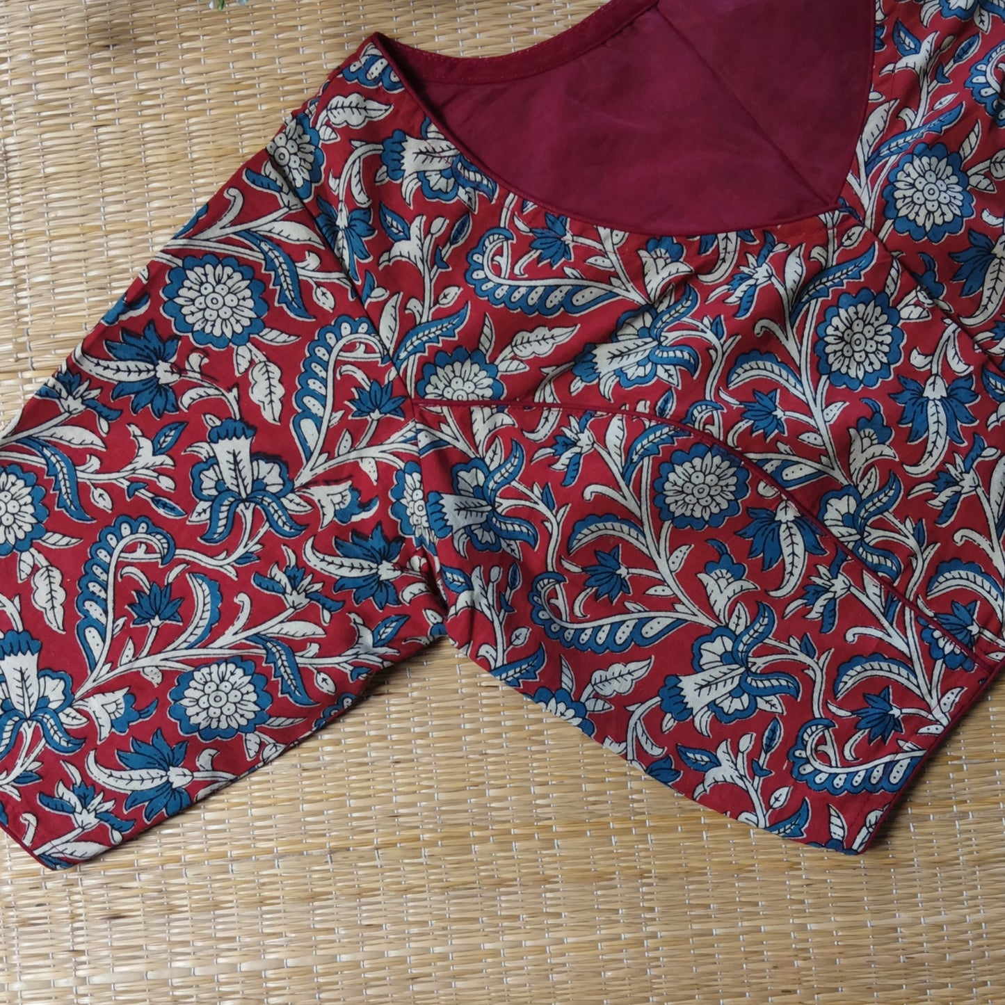 Maroon 2 Kalamkari Cotton Blouse